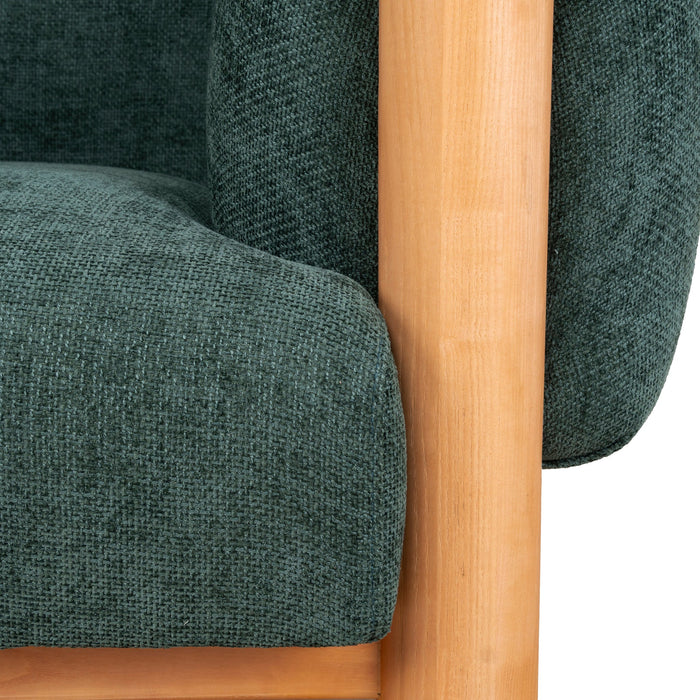 Luca Natural Armchair - Bush Green