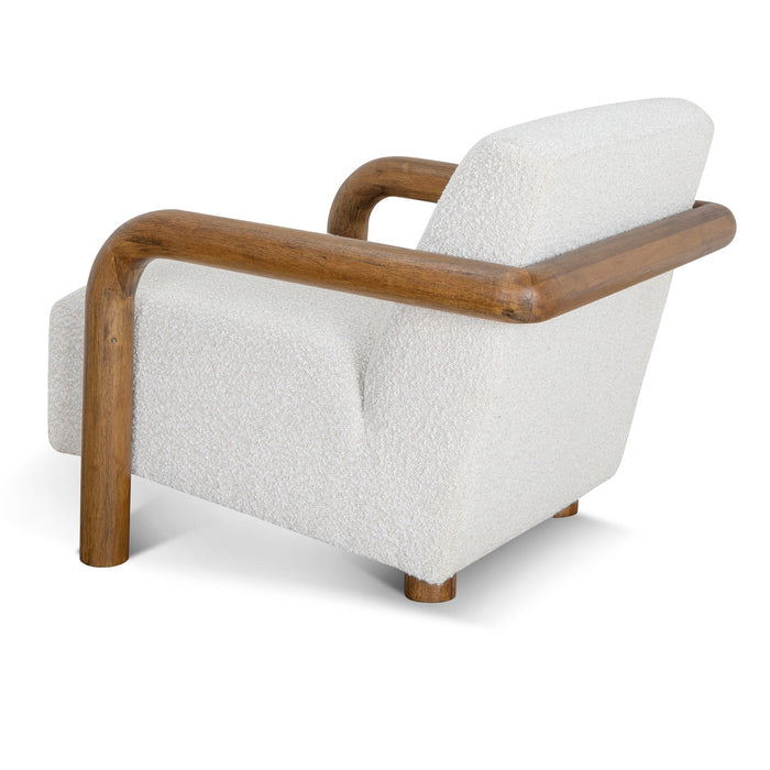 CLC10145-MY Off White Boucle Armchair - Walnut