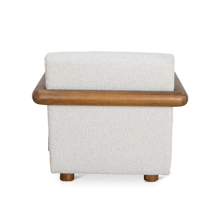 CLC10145-MY Off White Boucle Armchair - Walnut