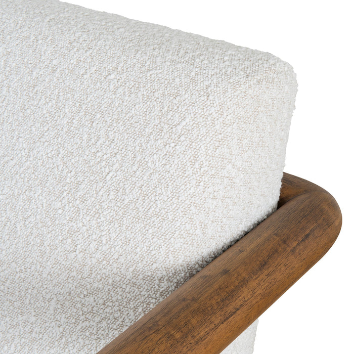 CLC10145-MY Off White Boucle Armchair - Walnut
