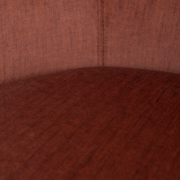 Odin Fabric Swivel Armchair - Soft Rust