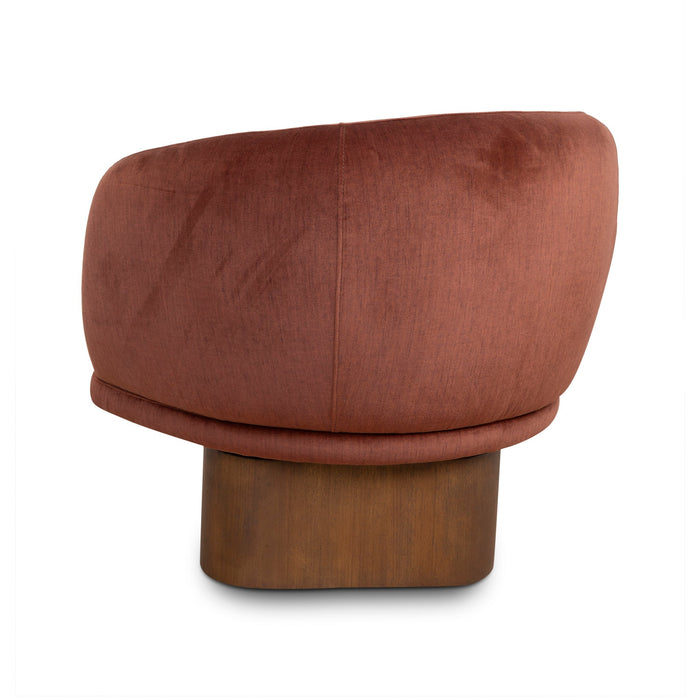 Odin Fabric Swivel Armchair - Burnt Brown
