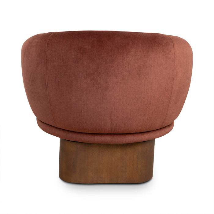 Odin Fabric Swivel Armchair - Burnt Brown