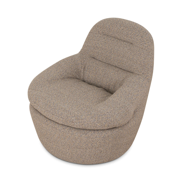 Nalini Swivel Lounge Chair - Granite Boucle