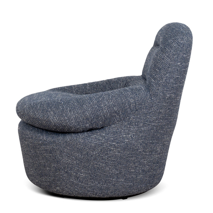 Nalini Swivel Lounge Chair - Prussian Blue