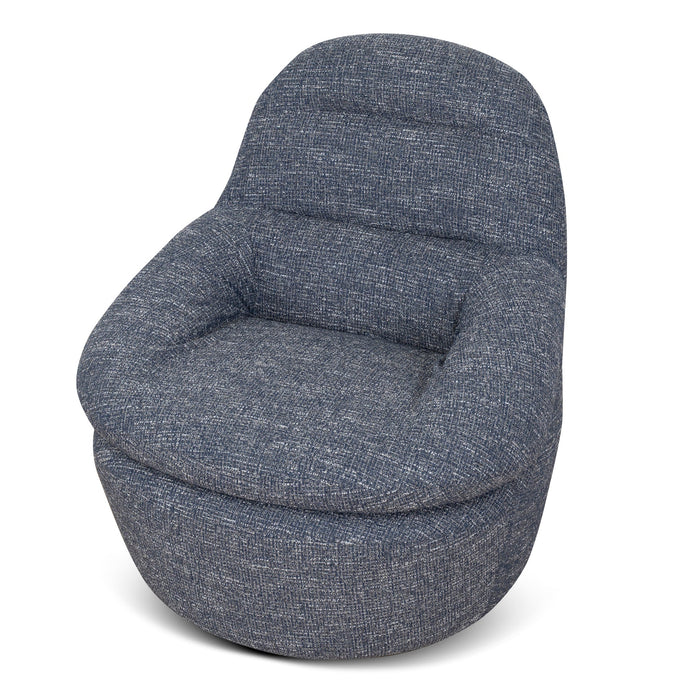 Nalini Swivel Lounge Chair - Prussian Blue