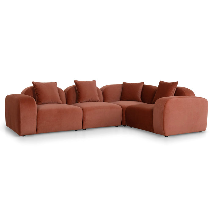 Soma Corner Option for 4 Seater Sofa - Burnt Maroon