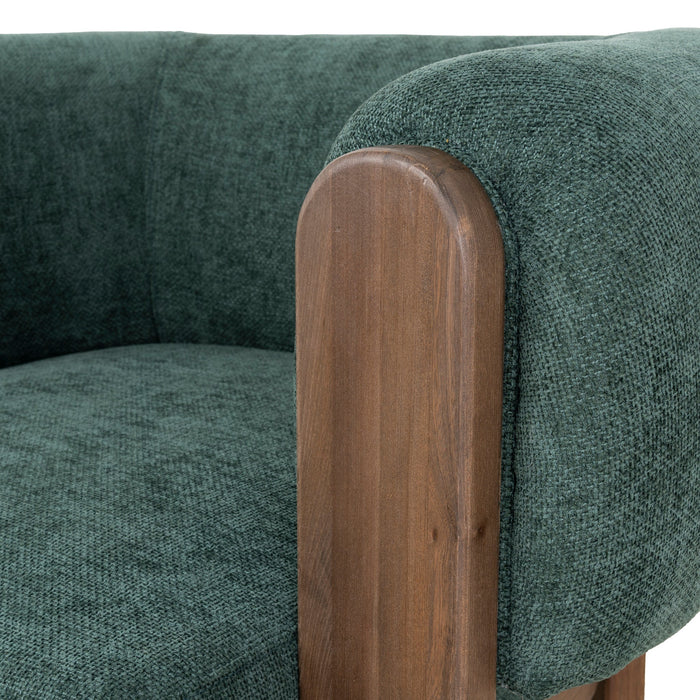 Montara Walnut Armchair - Bush Green