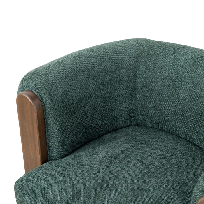 Montara Walnut Armchair - Bush Green
