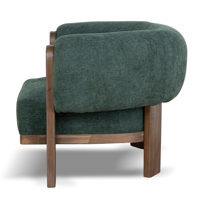 Montara Walnut Armchair - Bush Green