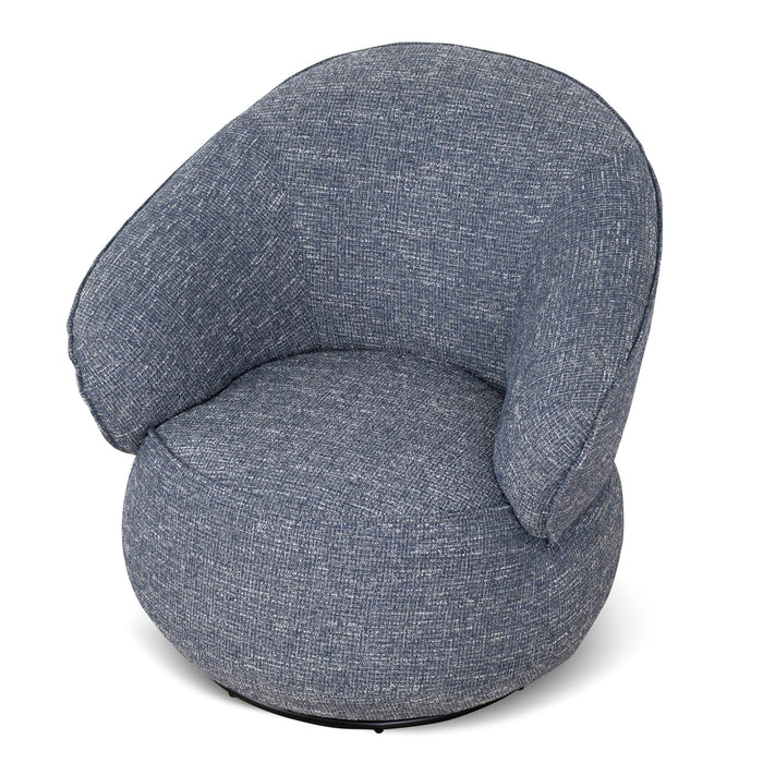 Velora Swivel Armchair - Prussian Blue