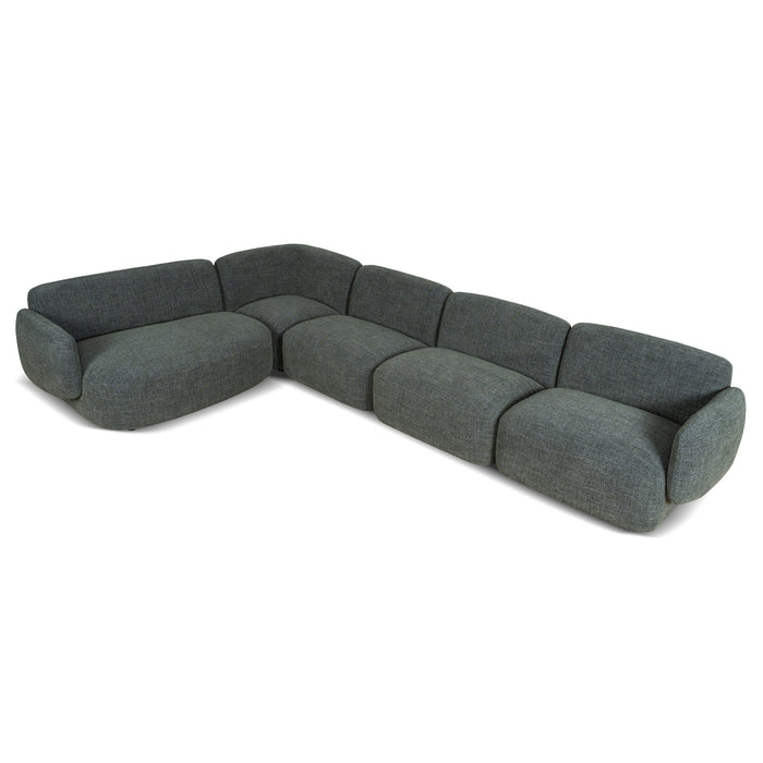 Gosling Left Chaise Modular Sofa - Moss Green