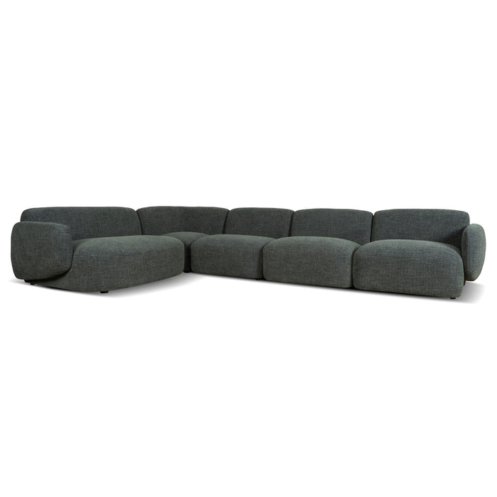 Gosling Left Chaise Modular Sofa - Moss Green