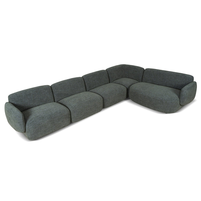 Gosling Right Chaise Modular Sofa - Moss Green