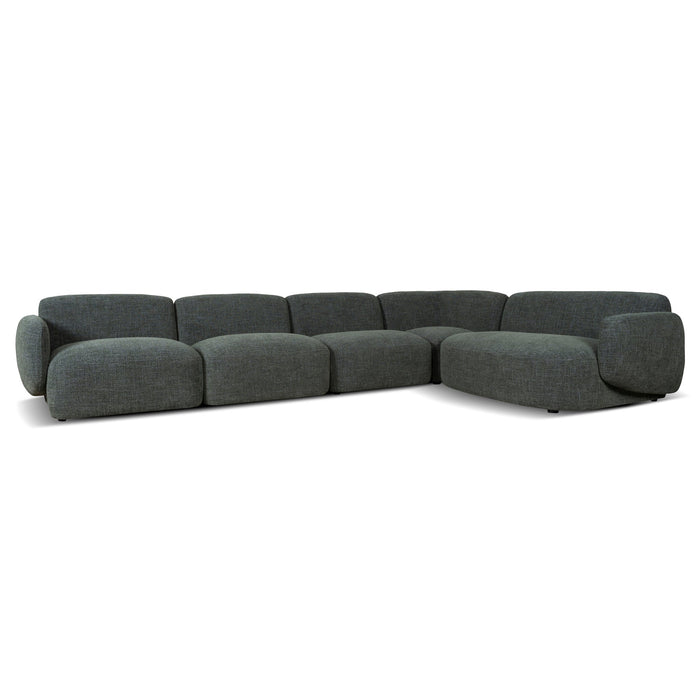 Gosling Right Chaise Modular Sofa - Moss Green