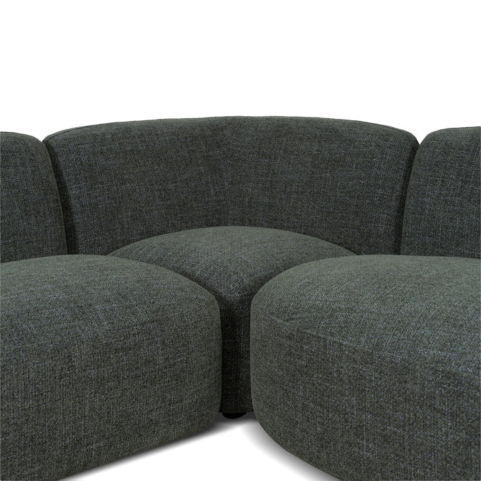 Gosling Right Chaise Modular Sofa - Moss Green