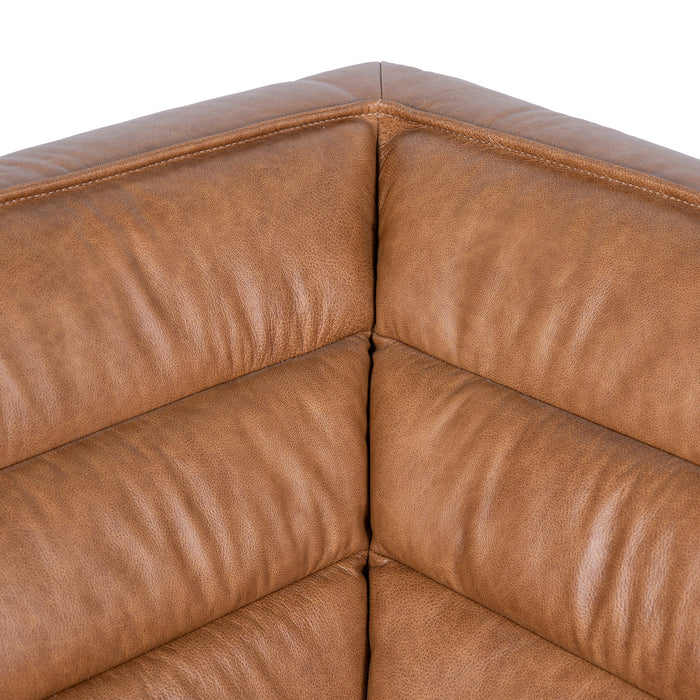 Monaco Modular Leather Corner Sofa - Amber Brown