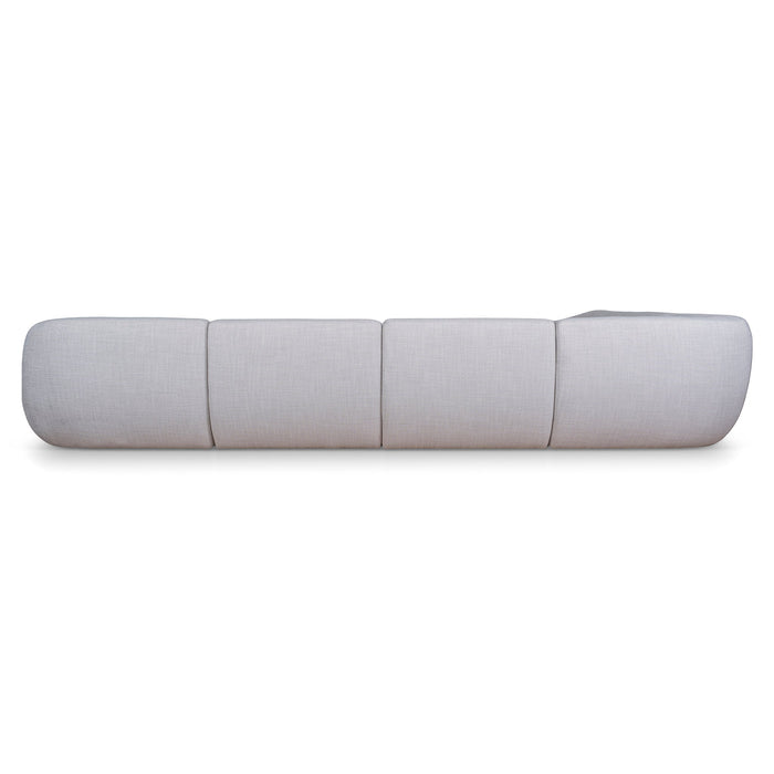 Howse Extended Corner Fabric Sofa - Taupe Beige