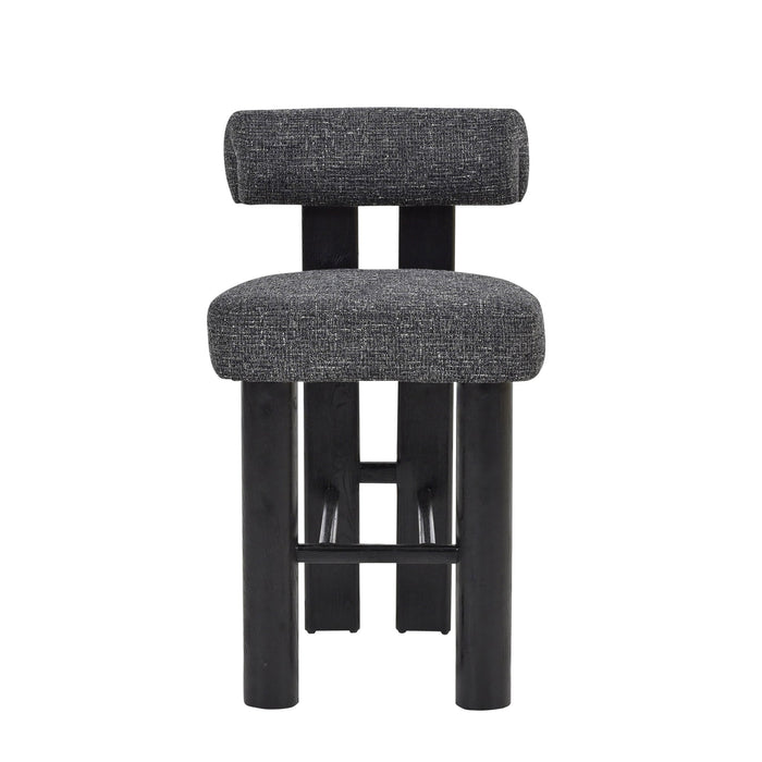Set of 2 - Remy Black Barstool - Field Charcoal