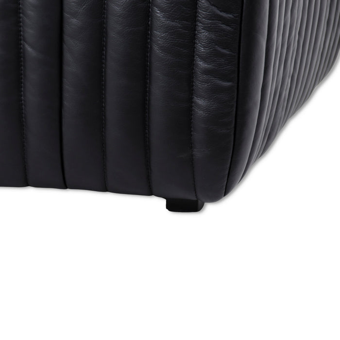 Duvina 3 Seater Sofa - Black Leather
