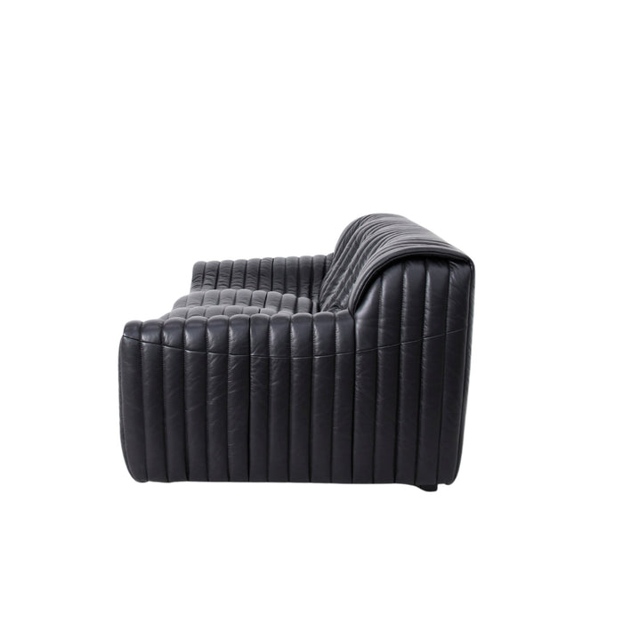 Duvina 3 Seater Sofa - Black Leather