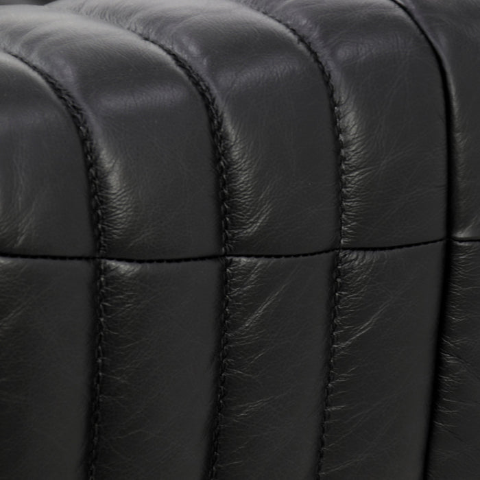 Duvina Armchair - Black Leather