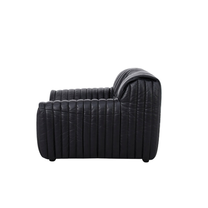 Duvina Armchair - Black Leather