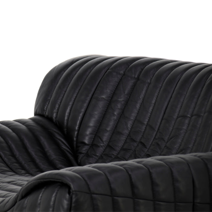 Duvina Armchair - Black Leather