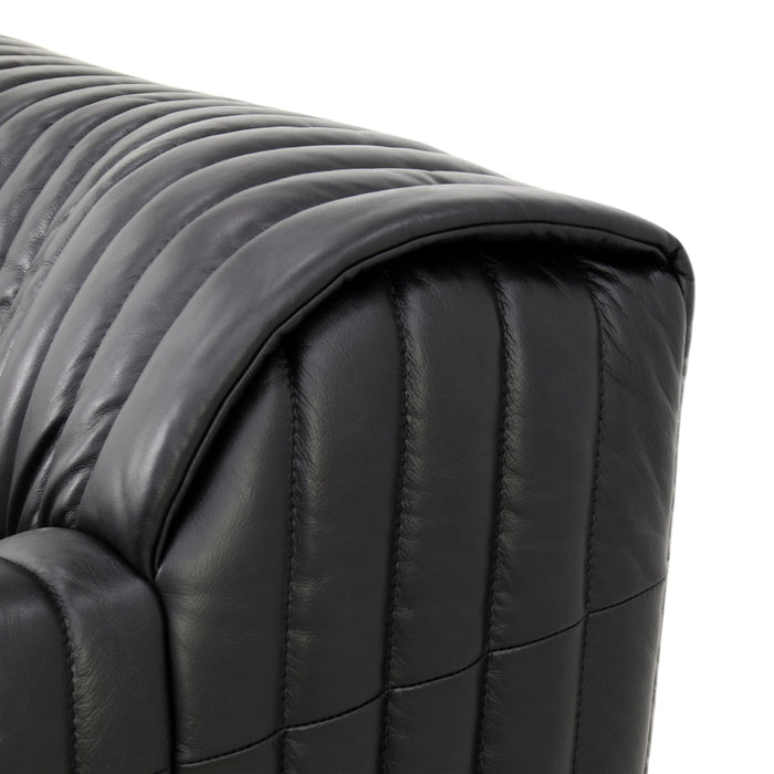 Duvina Armchair - Black Leather