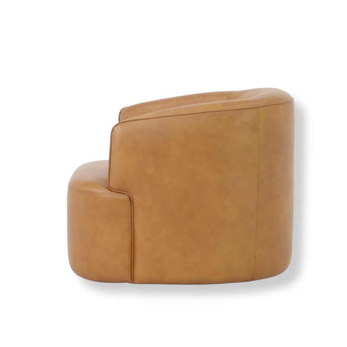 Soltan Swivel Armchair - Amber Tan Leather