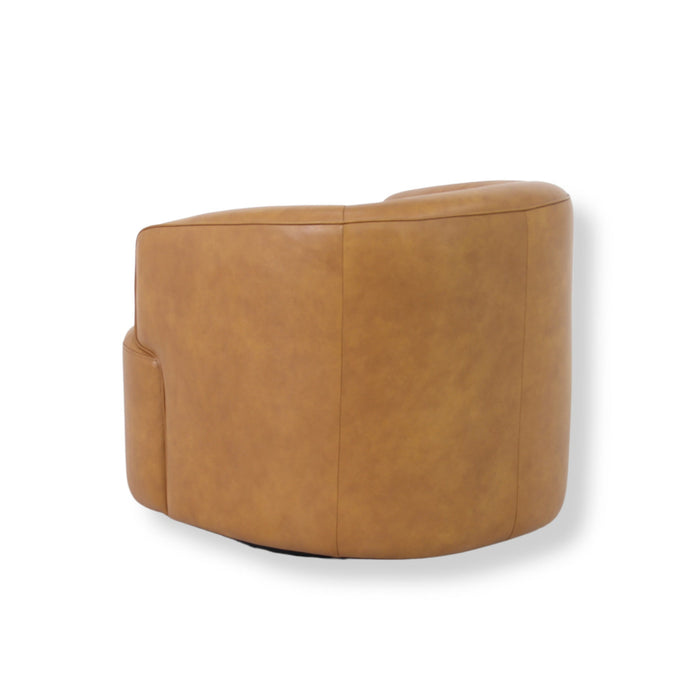Soltan Swivel Armchair - Amber Tan Leather