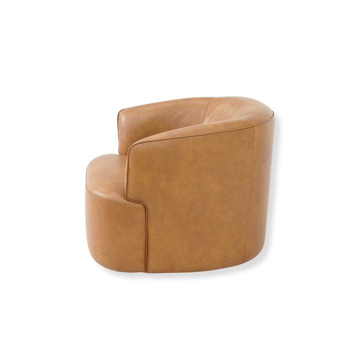 Soltan Swivel Armchair - Amber Tan Leather