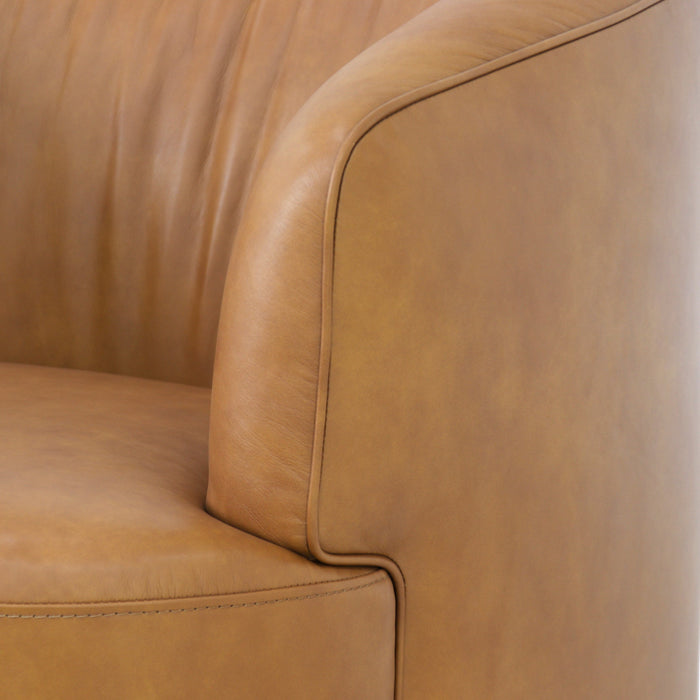 Soltan Swivel Armchair - Amber Tan Leather