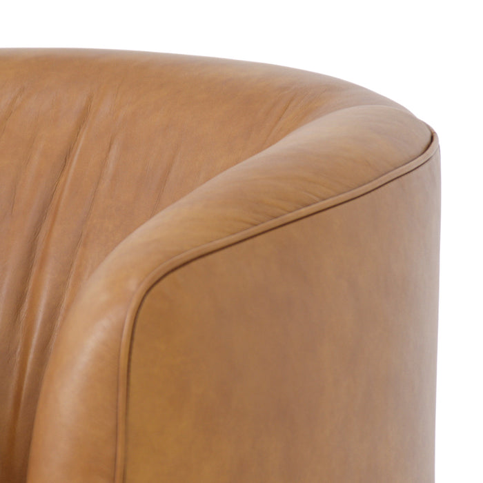 Soltan Swivel Armchair - Amber Tan Leather