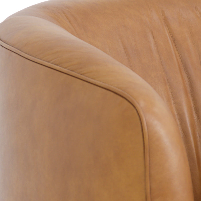 Soltan Swivel Armchair - Amber Tan Leather