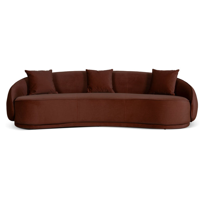 Jake 4 Seater Fabric Sofa - Burnt Brown