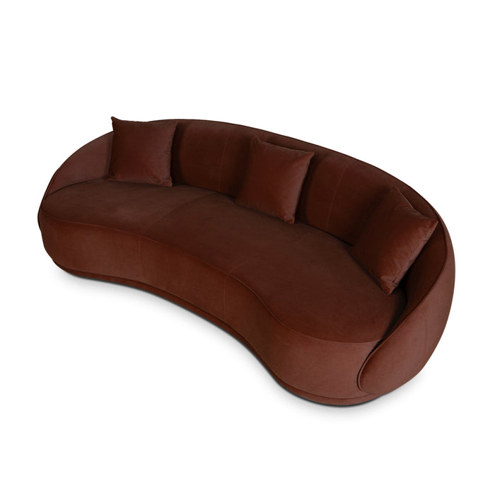 Jake 4 Seater Fabric Sofa - Burnt Brown