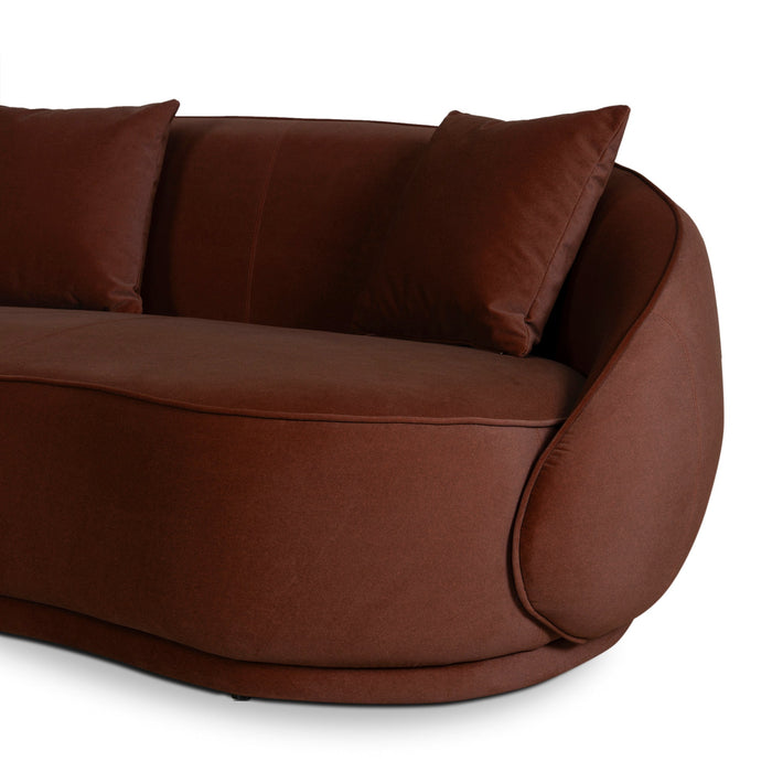 Jake 4 Seater Fabric Sofa - Burnt Brown