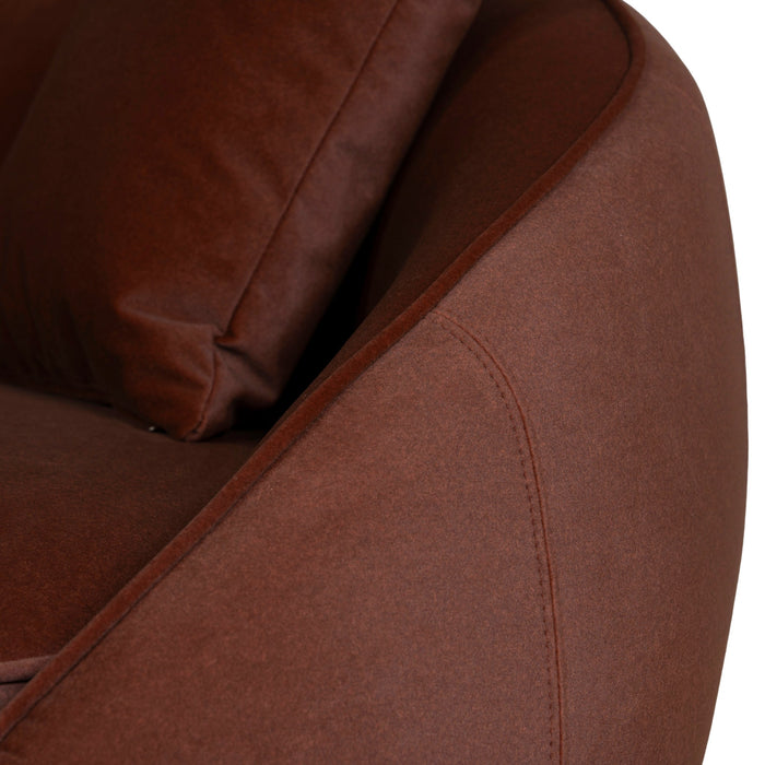 Jake 4 Seater Fabric Sofa - Burnt Brown