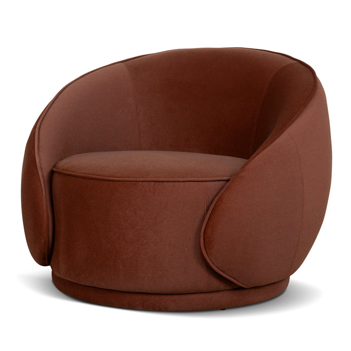 Jake Fabric Armchair - Burnt Brown