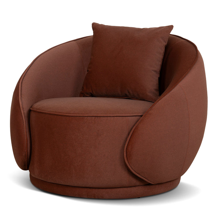 Jake Fabric Armchair - Burnt Brown