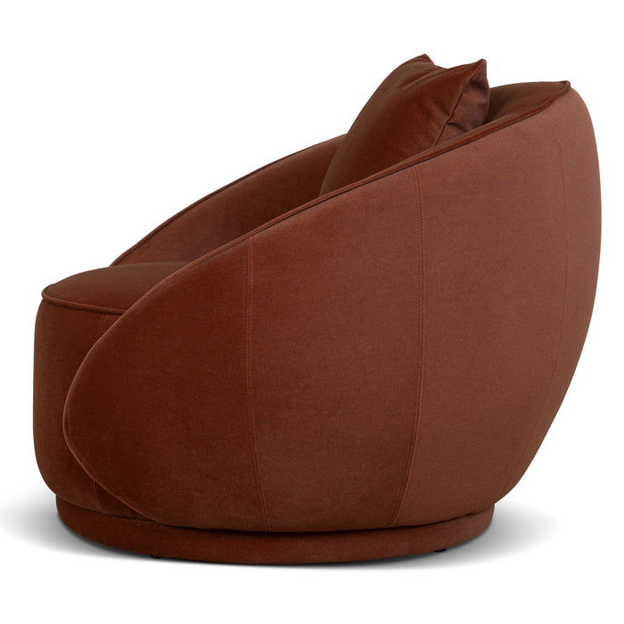 Jake Fabric Armchair - Burnt Brown