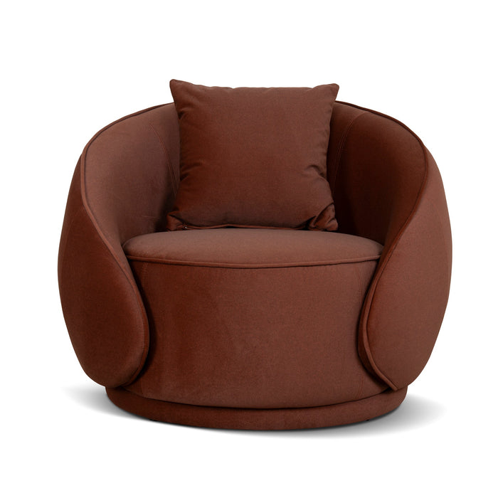 Jake Fabric Armchair - Burnt Brown