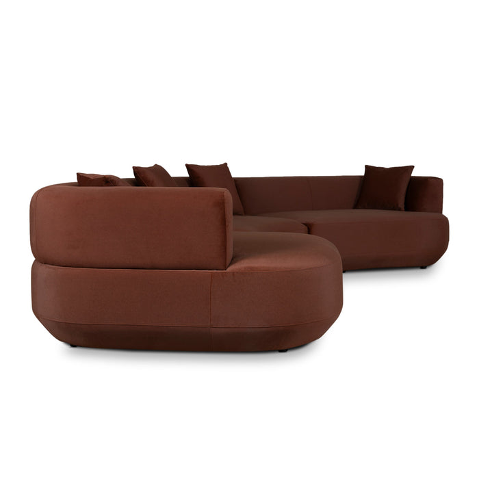 Roly Modular Left Chaise Sofa - Burnt Brown