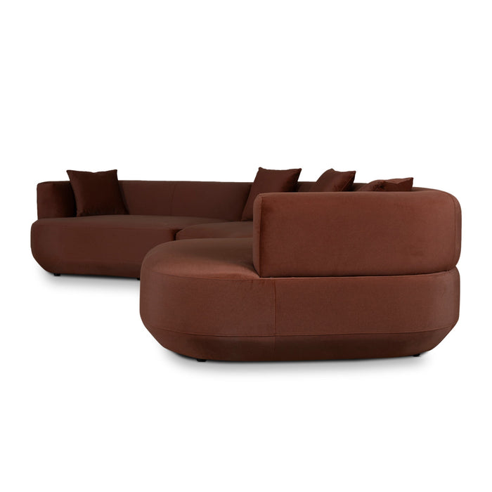 Roly Modular Right Chaise Sofa - Burnt Brown
