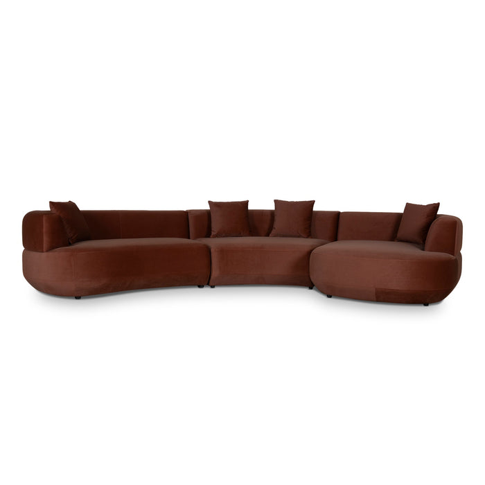 Roly Modular Right Chaise Sofa - Burnt Brown