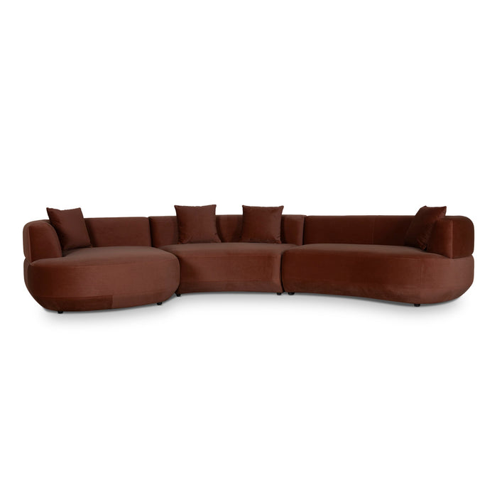 Roly Modular Left Chaise Sofa - Burnt Brown