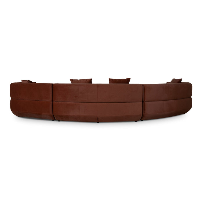 Roly Modular Right Chaise Sofa - Burnt Brown