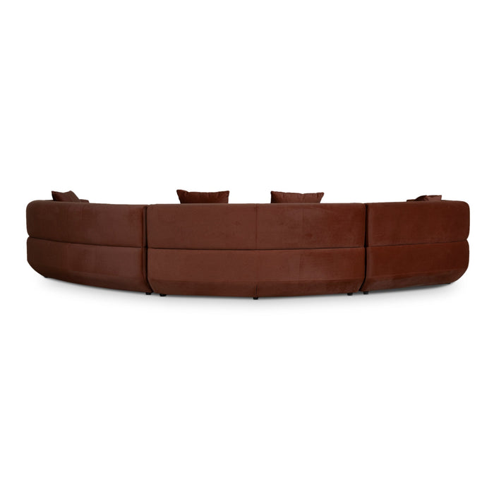 Roly Modular Left Chaise Sofa - Burnt Brown