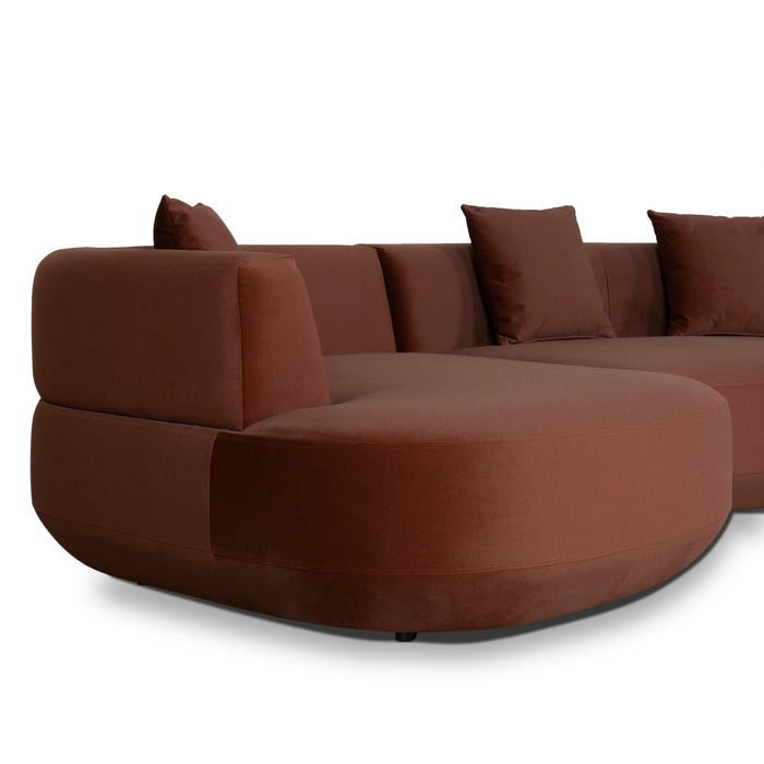 Roly Modular Left Chaise Sofa - Burnt Brown